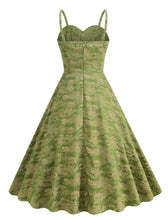 Load image into Gallery viewer, Green Spaghetti Strap Sleeveless 1950S Vinatge Dress