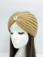 Load image into Gallery viewer, Knitted Beanie with Rhinestone Charm Hat