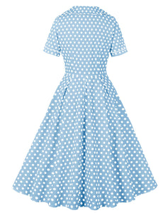 Green Sweet Polka Dots 1950S Vintage Swing Dress