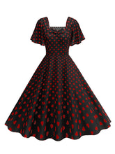 Load image into Gallery viewer, Pink Square Neck Sweet Heart Swing 1950S Vintage Dress