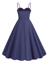 Load image into Gallery viewer, Black Spaghetti Straps 1950S Retro Swing Dress