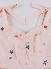 Load image into Gallery viewer, Star Embroidered 1950s Vintage Swing Dress