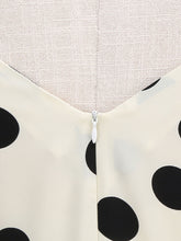 Load image into Gallery viewer, 1950s White Polka Dots Short Sleeve Vintage Swing Dress