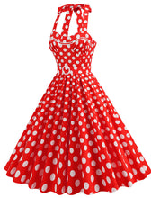 Load image into Gallery viewer, Yellow Polka Dots Lace Vintage Halter Backless 1950S Vintage Dress