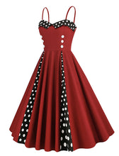 Load image into Gallery viewer, Black Spaghetti Straps 1950S Retro Swing Dress