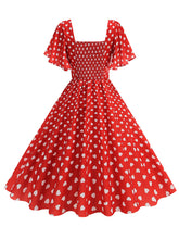 Load image into Gallery viewer, Pink Square Neck Sweet Heart Swing 1950S Vintage Dress