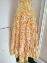 Load image into Gallery viewer, Yellow Lace Flower Halter Backless Swing Dress