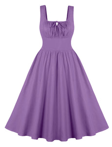 Solid Color Straps 1950S Retro Swing Dress