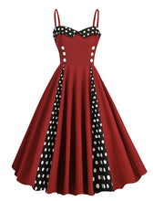 Load image into Gallery viewer, Black Spaghetti Straps 1950S Retro Swing Dress