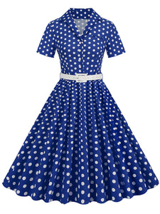 Polka Dots 1950S Vintage Shirt Swing Dress