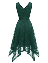 Load image into Gallery viewer, Autumn Lace V Neck Sleeveless Irregular Hem 50s Party Dress