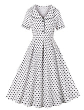 Load image into Gallery viewer, Green Sweet Polka Dots 1950S Vintage Swing Dress