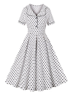 Green Sweet Polka Dots 1950S Vintage Swing Dress