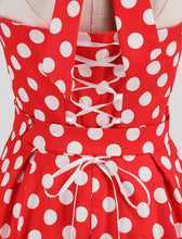 Load image into Gallery viewer, Yellow Polka Dots Lace Vintage Halter Backless 1950S Vintage Dress