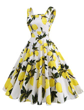 Load image into Gallery viewer, Light Yellow Lemon Sleeveless Audrey Hepburn Style 1950S Vintage Dress