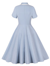 Load image into Gallery viewer, Rose Turn Down Collar Short Sleeve 1950S Vintage Dress