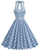 Load image into Gallery viewer, Yellow Polka Dots Lace Vintage Halter Backless 1950S Vintage Dress