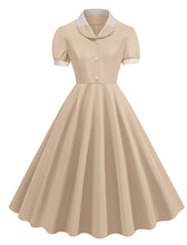 Load image into Gallery viewer, Yellow Sweet Heart Puff Sleeve 1950S Vintage Dress