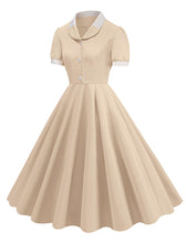 Load image into Gallery viewer, Yellow Sweet Heart Puff Sleeve 1950S Vintage Dress