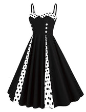 Load image into Gallery viewer, Black Spaghetti Straps 1950S Retro Swing Dress