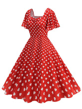 Load image into Gallery viewer, Pink Square Neck Sweet Heart Swing 1950S Vintage Dress