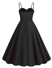 Load image into Gallery viewer, Black Spaghetti Straps 1950S Retro Swing Dress