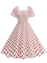 Load image into Gallery viewer, Pink Square Neck Sweet Heart Swing 1950S Vintage Dress