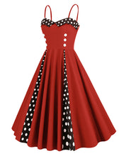 Load image into Gallery viewer, Black Spaghetti Straps 1950S Retro Swing Dress