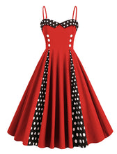 Load image into Gallery viewer, Black Spaghetti Straps 1950S Retro Swing Dress