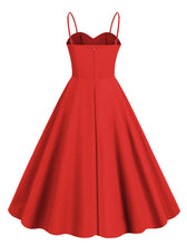 Load image into Gallery viewer, Black Spaghetti Straps 1950S Retro Swing Dress