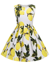 Load image into Gallery viewer, Kids Little Girls&#39; Dress Lemon 1950S Vintage Dress