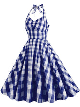 Load image into Gallery viewer, Pink And White Plaid Halter Classis Style 1950S Vintage Dress Set