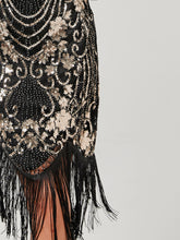 Load image into Gallery viewer, Crew Neck Sequined Beaded Cap Sleeve Tassels 1920S Gatsby Dress