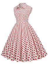 Load image into Gallery viewer, Pink Polka Dots Sleeveless 1950S Vintage Shirt Swing Dress