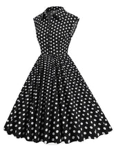 Load image into Gallery viewer, Pink Polka Dots Sleeveless 1950S Vintage Shirt Swing Dress