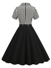 Load image into Gallery viewer, Beetlejuice Costume 1960S Short Sleeve Dress With Black and White Vertical Stripe