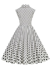 Load image into Gallery viewer, Pink Polka Dots Sleeveless 1950S Vintage Shirt Swing Dress