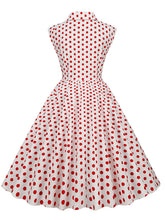 Load image into Gallery viewer, Pink Polka Dots Sleeveless 1950S Vintage Shirt Swing Dress