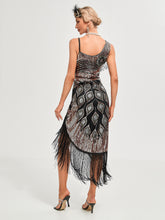 Load image into Gallery viewer, One-shoulder Strap Sequin Irregular Hem Tassel 1920S Gatsby Dress