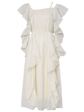 Load image into Gallery viewer, Apricot Ruffled PearlFairy Dress Light Luxury 1950S dress