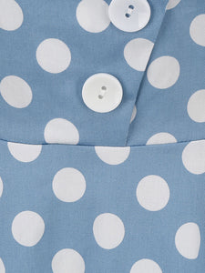 Polka Dots V Neck 1950S Dress With Pockets