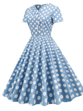 Load image into Gallery viewer, Polka Dots V Neck 1950S Dress With Pockets