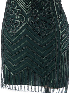 1920S Halter Fringed Sequin Gatsby Flapper Dress