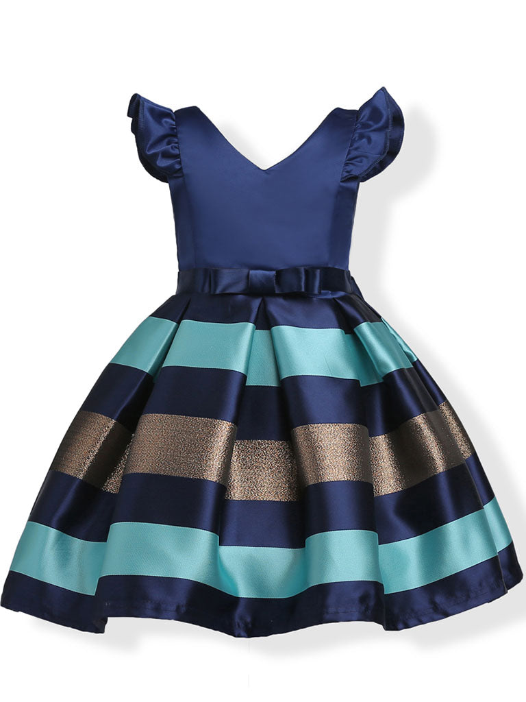 Kids Little Girls' Dress Stripe Birthday Christening Dress