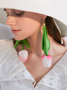 Women's Tulip Flower Long Simulation Flower Holiday Earrings