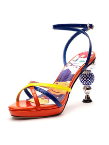 10CM Platform Spherical Heel Sandals Retro Shoes