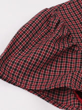 Load image into Gallery viewer, Wine Red Bow Plaid 1950S Vintage Dress With Pockets