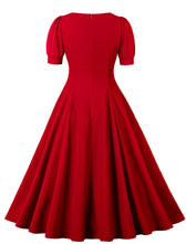 Load image into Gallery viewer, 1950s Blue Puff Sleeve Vintage Styel Party Dress