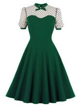 Load image into Gallery viewer, Crew Neck Polka Dots Semi-Sheer 1950S Vintage Dress