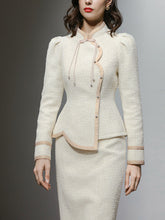 Load image into Gallery viewer, 2PS Apricot Tweed Top Jacket And Skirt 1960S Vintage Suit